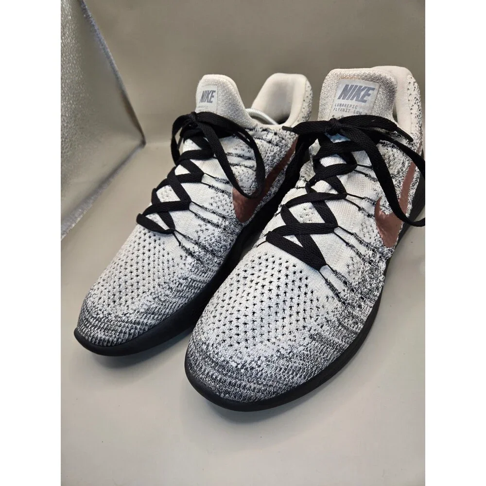 Nike LunarEpic Flyknit 2 Explorer Shoes Mens 11.5 White Running Athletic Sneaker